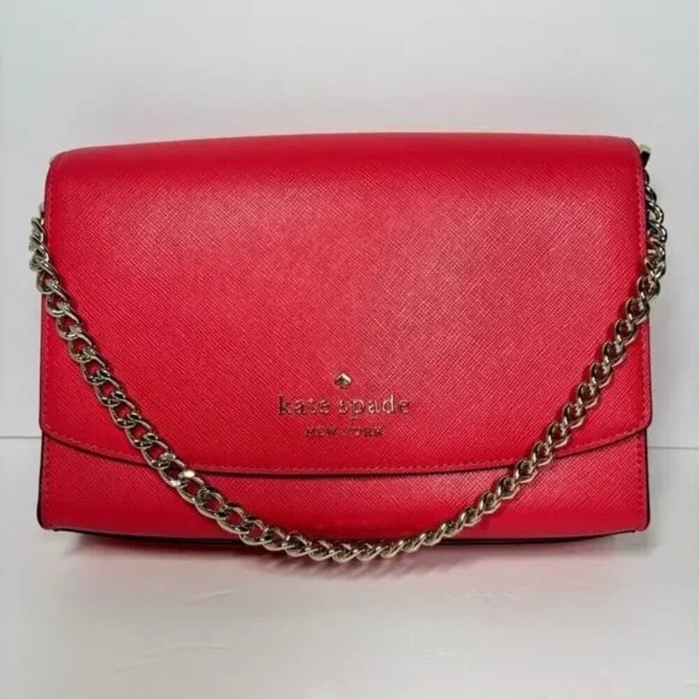 Kate Spade Carson Saffiano Leather Convertible Crossbody in Pink Ruby - Picture 3 of 6